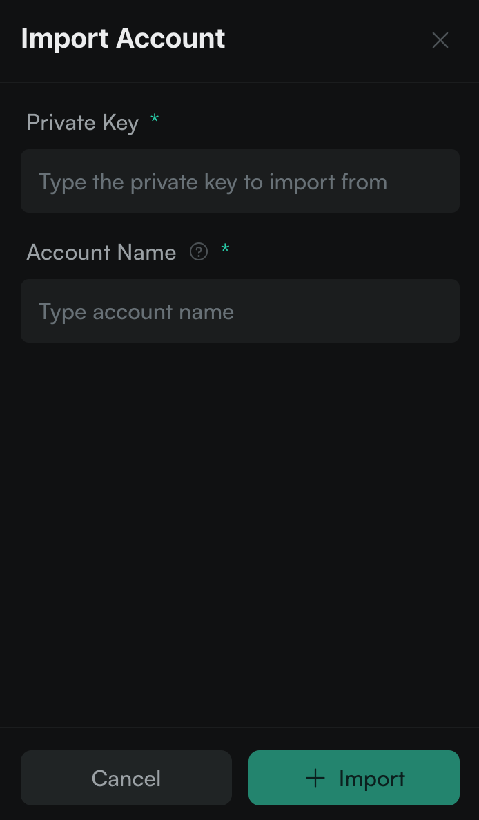 Import an account